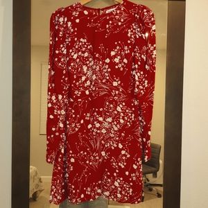 Reformation Romee red floral mini dress